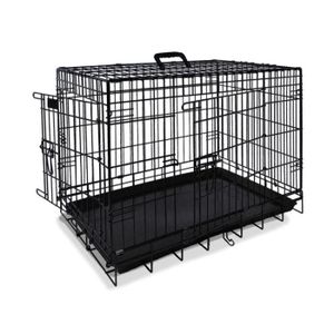 NOBBY Cage de transport métallique noire pour chien 78 x 55 x 62cm