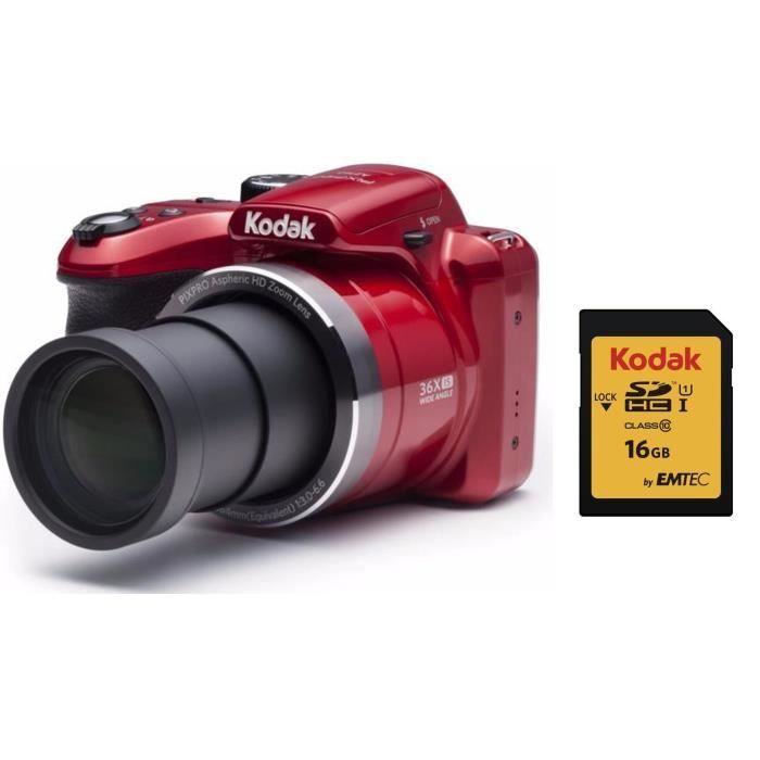 KODAK AZ365 Appareil Photo Bridge - Zoom x36 + KODAK Carte 16 Go