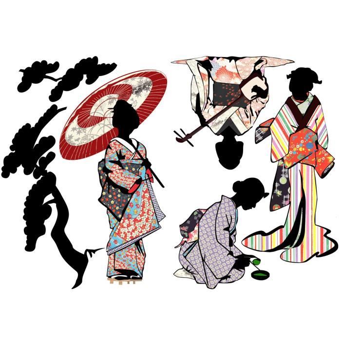 PLAGE Stickers adhésif mural Taille S - Kyoto2 Planches 29,7 x 21 cm PRODUIT CREATEUR
