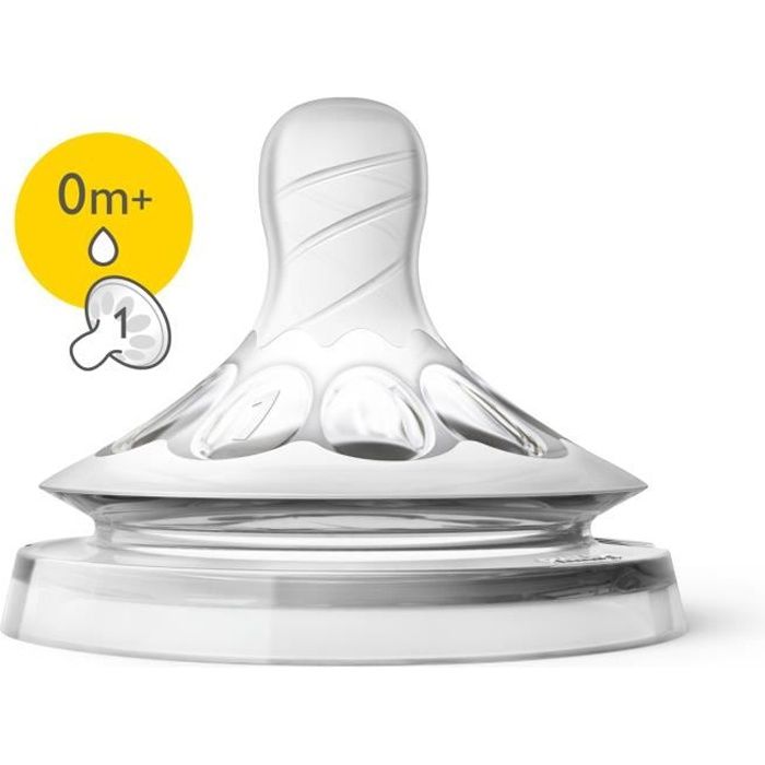 PHILIPS AVENT Lot de 2 tétines Natural 0m+ - 1 trou