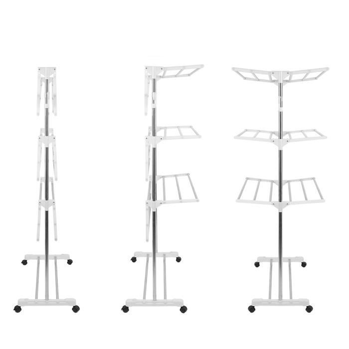 Étendoir à Linge 3 Niveaux Réglable3