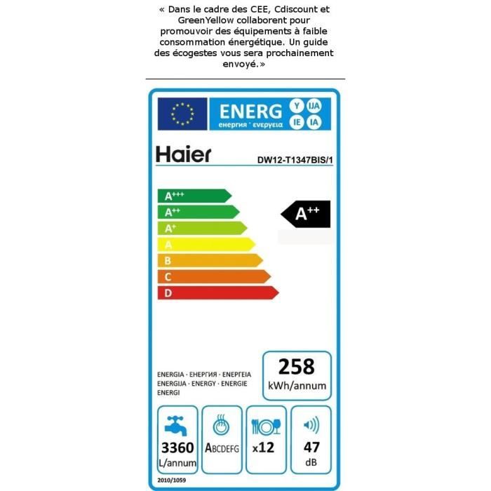  DW12-T1347BIS - Lave-Vaisselle intégrable1