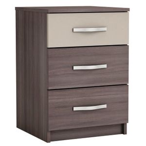 Table de chevet de nuit bois 2 tiroirs meuble rangement chambre enfant TD-0100A