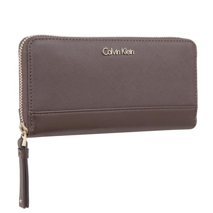 CALVIN KLEIN Portefeuille K60K602151 M4RISSA LARGE ZIPAROUND Marron Femme
