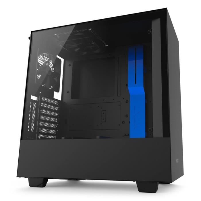 NZXT Boîtier PC H500i Noir/Bleu (CA-H500W-BL)
