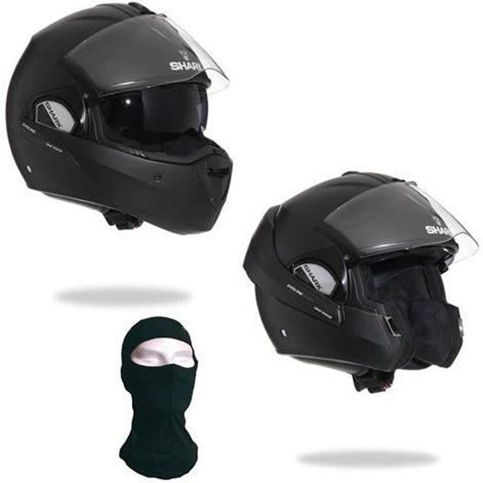 Shark Evoline Casque Modulable Noir Mat Cagoule Offerte Achat