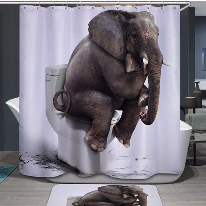 rideau de douche elephant