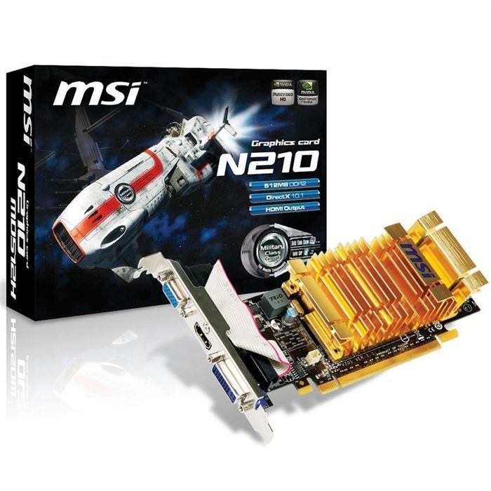 MSI G210 512Mo GDDR2   Carte graphique NVIDIA Geforce N210   512 Mo