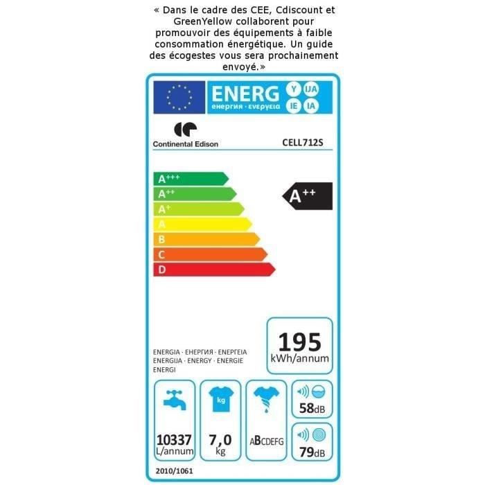  LL712S - Lave-linge frontal - 7kg - 1200 tours4