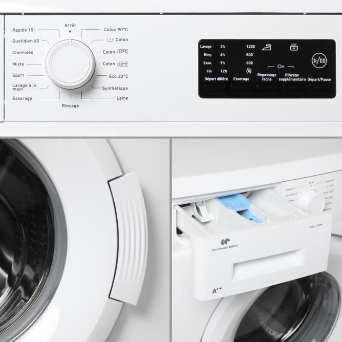  LL712W - Lave-linge frontal - 7 kg - 1200 tours3