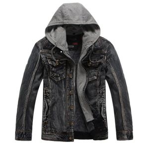 Veste en jean a capuche homme - Achat / Vente pas cher