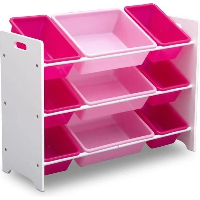 DELTAKIDS - Meuble Enfant de Rangement Jouets/Livres en Bois - Blanc