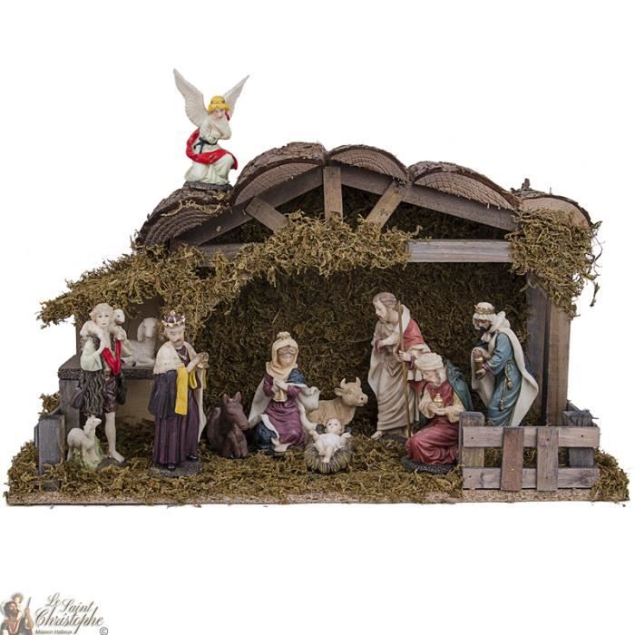 CRÈCHE DE NOËL Crèche de Noël complète avec 11 personnages en pol