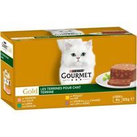 BOITES - PATÉES GOURMET Gold Les Terrines - Pour chat adulte - 4 x BOITES - PATÉES GOURMET Gold Les Terrines - Pour chat adulte - 4 x