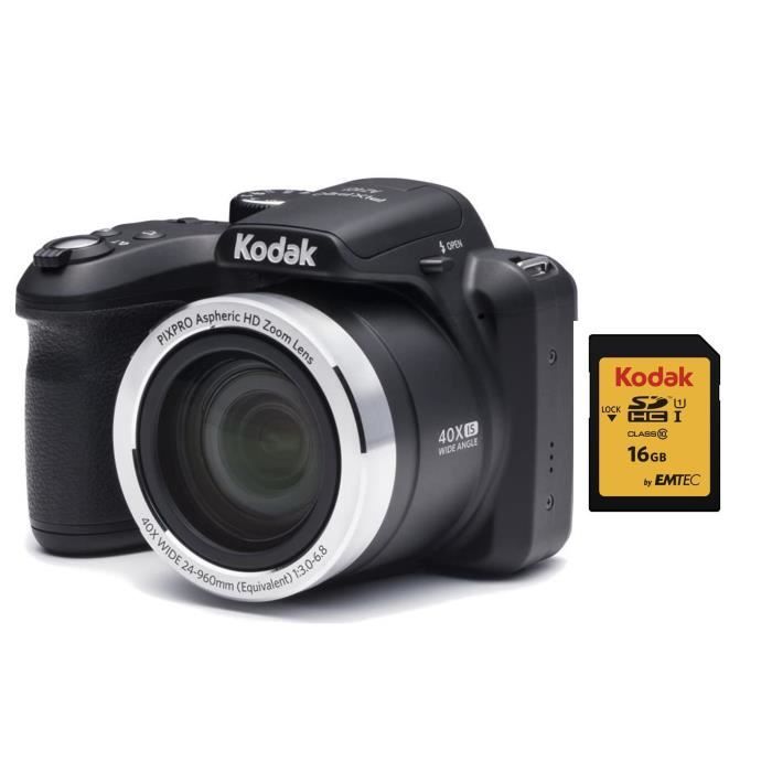 KODAK AZ521 Appareil Photo Bridge - Zoom x52 + KODAK Carte 16 Go