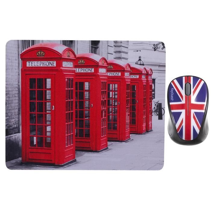 KEYOUEST Souris sans fil + Tapis Souris UK