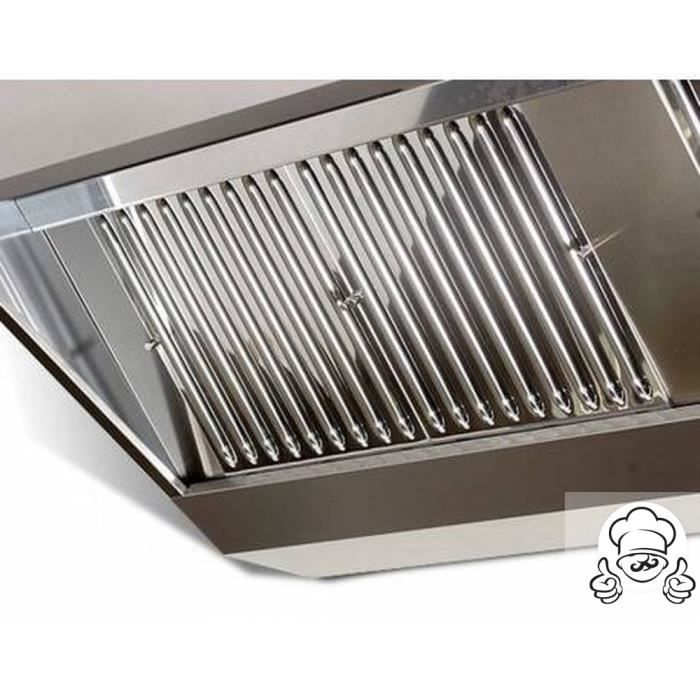 Hotte murale 2,6 m - avec filtre et lampe - sans1