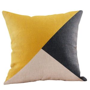 HOUSSE DE COUSSIN poi@ Moutarde Taie automne géométrique jaune Couss