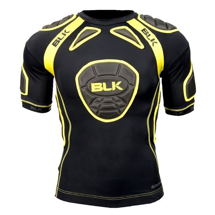 BLK Epaulières de Rugby Tek 6 Shoulder Tee Padded Adulte Noir et jaune