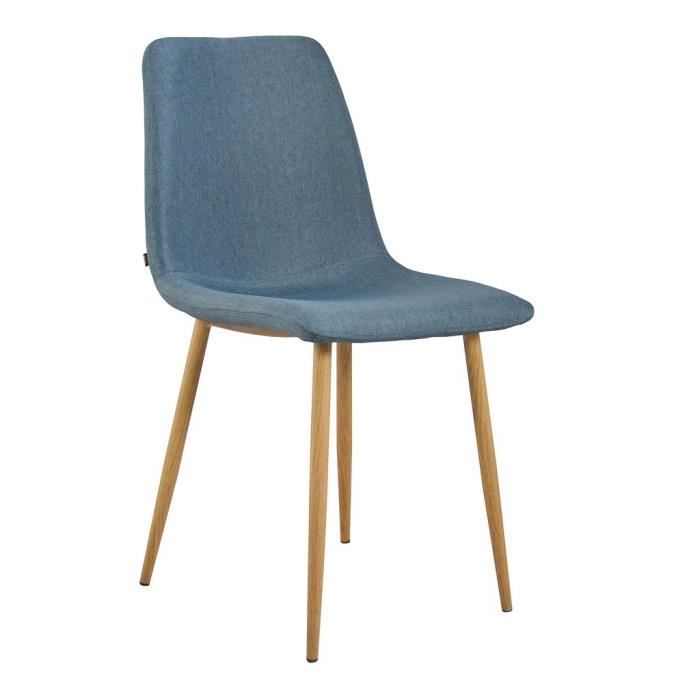 Zak Chaise Scandinave En Tissu Bleu Gris 45x51xh84cm Achat Vente