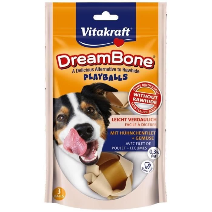 VITAKRAFT Friandises à mâcher DreamBone Playballs - Pour chien - 3 pièces