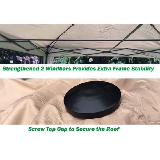 3x4m côtés Marquee Gazebo Tente Fête De Jardin Imperméable Auvent Abri WindBar