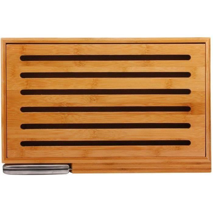 Planche à pain bambou + couteau inox