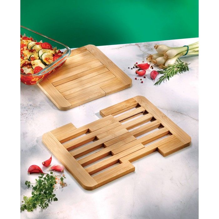 TOTALLY BAMBOO Dessous de plat rétractable BA206628 23x23 cm marron