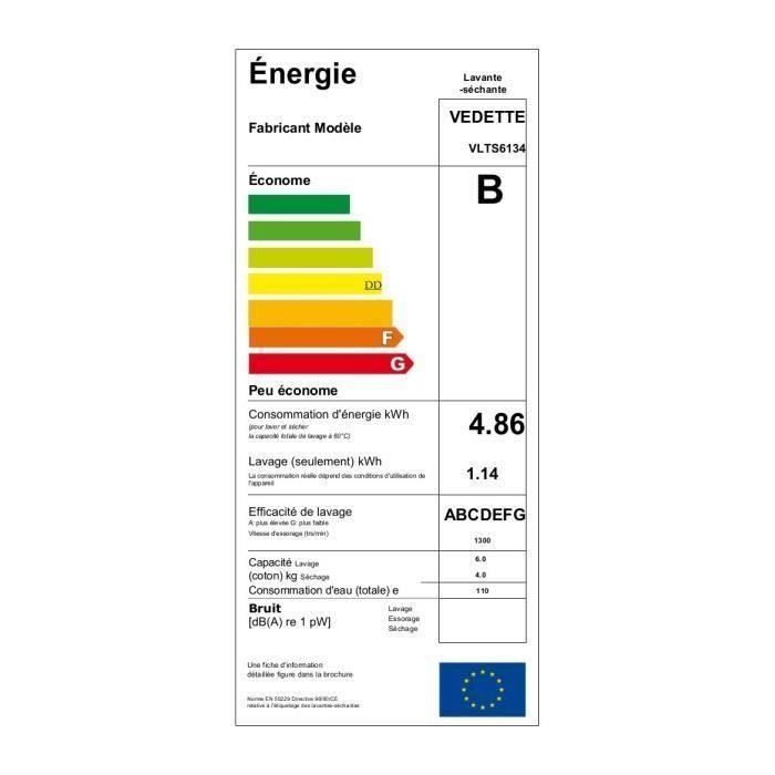  VLTS6134 - Lave linge séchant - Lav. 6kg3
