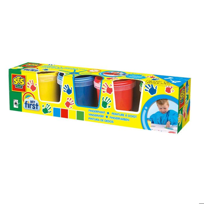 SES CREATIVE MY FIRST Peinture à Doigts - 4 couleurs x 150ml