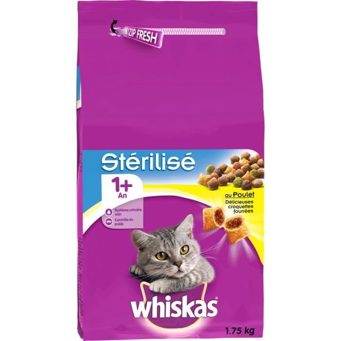 WHISKAS Croquettes Pour chat stérilisé - 1,75 KG