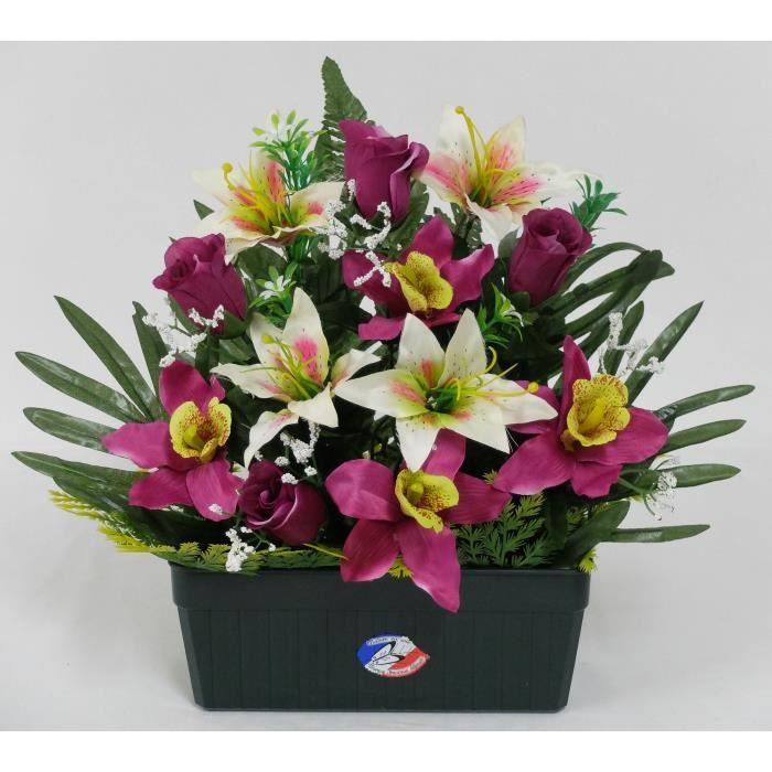 Fleurs artificielles en jardiniere - Achat / Vente pas cher