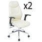 50 Cm Lot X Chaises Bureau En 2 BlancL64 H108 Pu P66 De Ygb6yv7f