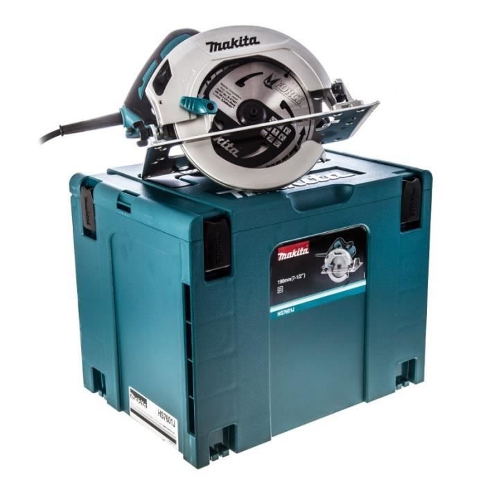 MAKITA Scie circulaire HS7601J 190 mm 1200 W avec coffret de transport Makpac