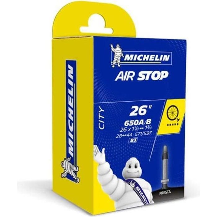 MICHELIN - Chambre à air type B3 modèle AIRSTOP Butyl dimensions 650 28/47 valve presta 29mm