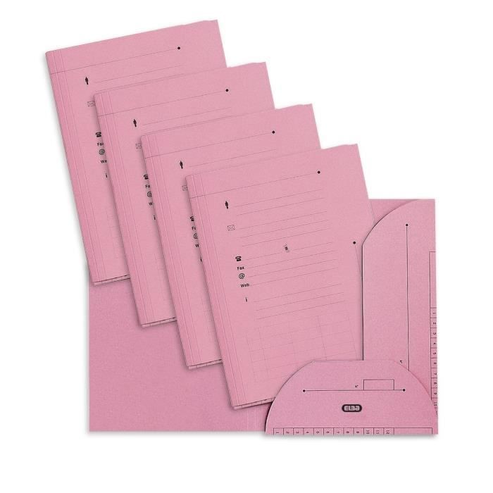 ELBA Lot de 25 chemises HV L'Oblique AZ - Kraft - Rose