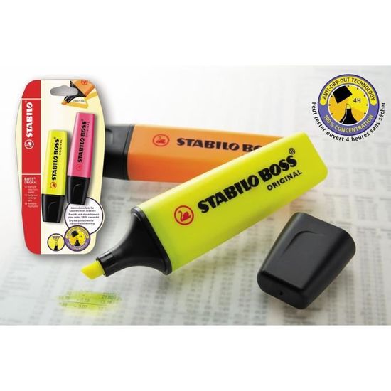 Fournitures De Bureau Jaune Rose Lot De 2 Surligneurs Ecriture Stabilo Boss Original Staiindojkt Ac Id