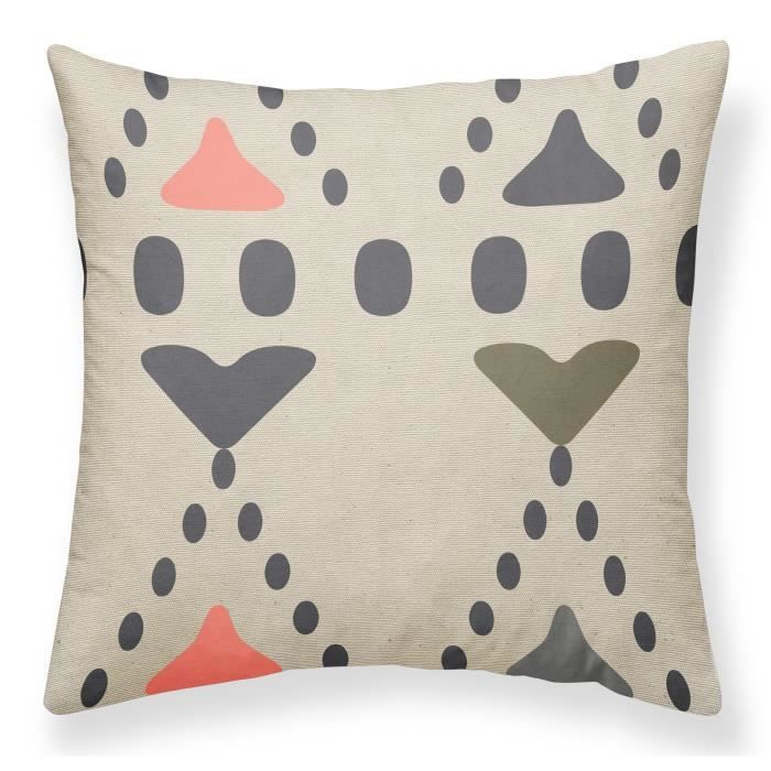 TODAY Coussin Canvas Hippie Chic - 40x40 cm - Motif : imprimé