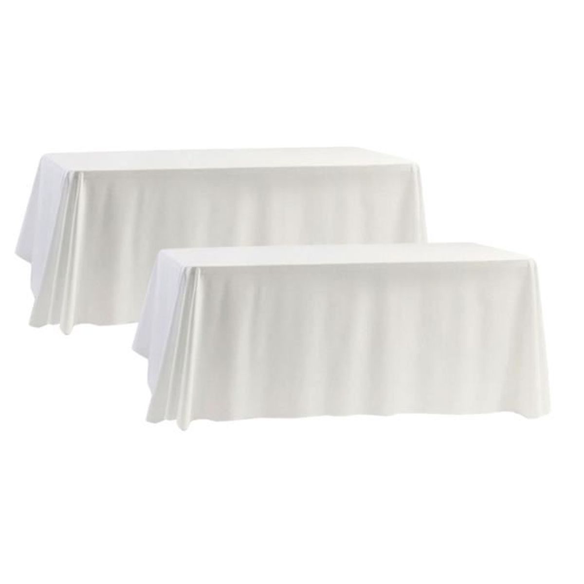 Nappes Polyester Rectangulaires - Lot De 8, 153x260cm, Blanc, Lavable, Pour événements