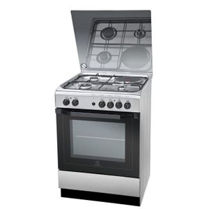 INDESIT I6M6HAGXFR - Cuisini?re table mixte gaz / électrique-4 zones-4800W-Four électrique multifonction-Hydrolyse-59L-Inox