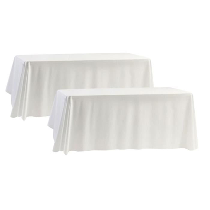 lot de 5 blanc nappe en polyester rectangulaire 225cm x 330cm