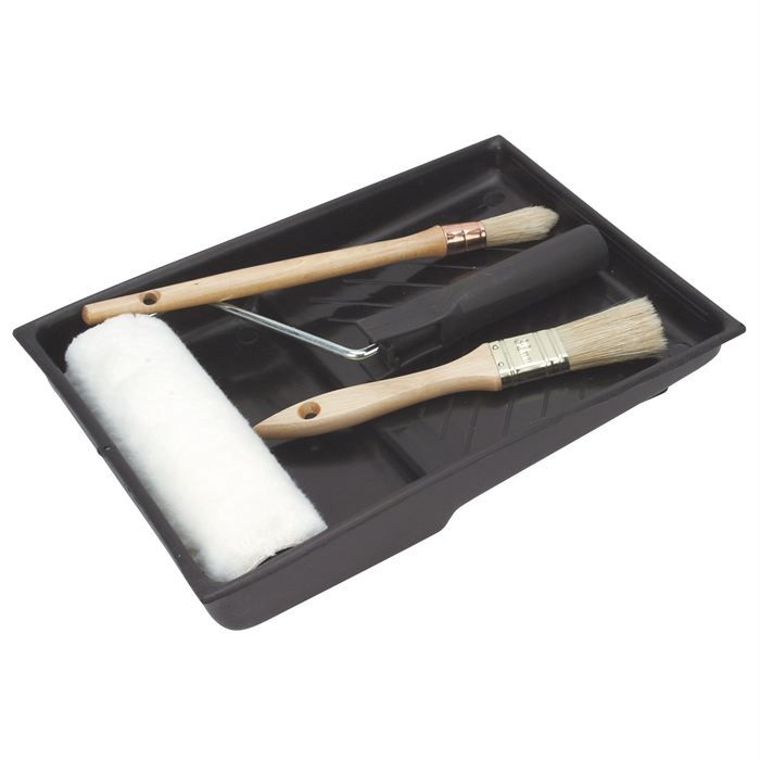 COGEX Lot peinture : bac + rouleau + pinceaux