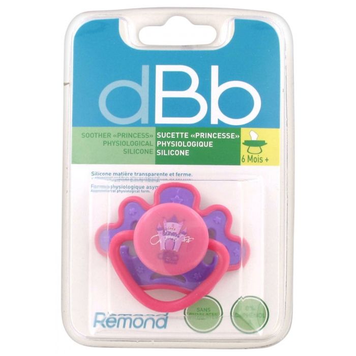 DBB REMOND Sucette physiologique 2ème âge en silicone - Princesse - Rose
