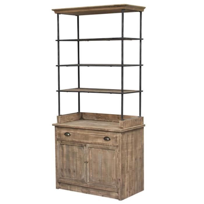 meuble etagère bibliothèque boulangère bois 189 cm - achat / vente