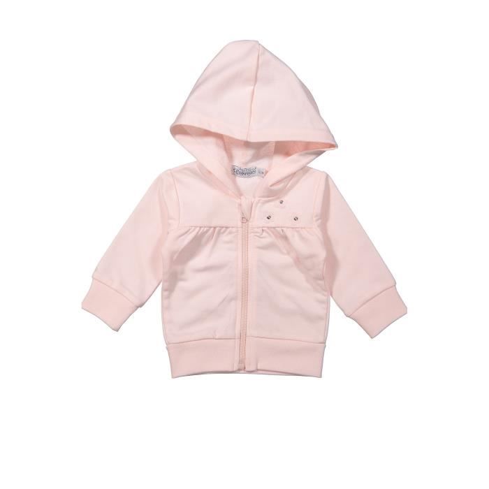 DIRKJE Veste Sweat Zippé Uni Rose Enfant Fille