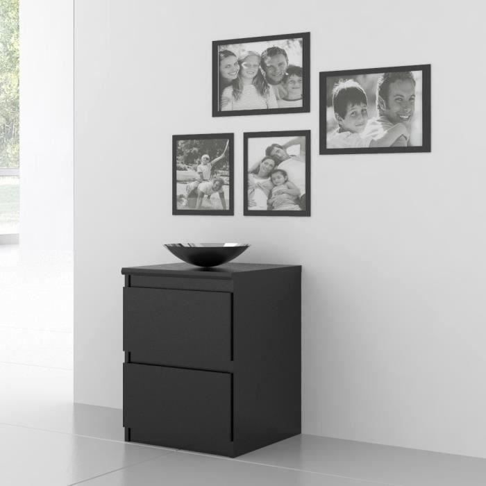 FINLANDEK Chevet NATTI contemporain noir mat - L 42 cm