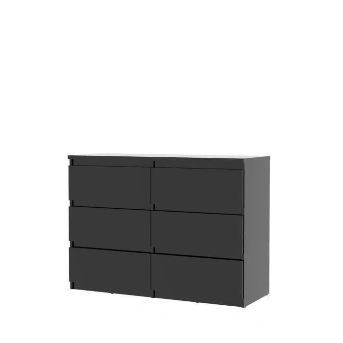 FINLANDEK Commode de chambre NATTI style contemporain noir mat - L 110 cm