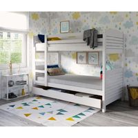 LITS SUPERPOSÉS WOOPI Lit superposé enfant mixte + tiroir en bois LITS SUPERPOSÉS WOOPI Lit superposé enfant mixte + tiroir en bois