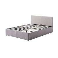 STRUCTURE DE LIT LONDON Lit coffre adulte contemporain tissu gris - STRUCTURE DE LIT LONDON Lit coffre adulte contemporain tissu gris -