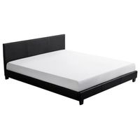 STRUCTURE DE LIT MONACO Lit adulte contemporain simili noir - Sommi STRUCTURE DE LIT MONACO Lit adulte contemporain simili noir - Sommi